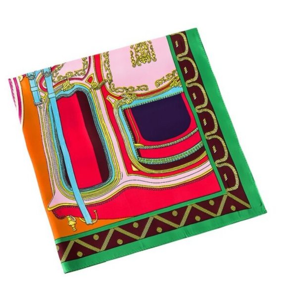 Colorful Designer Carriage Scarf - Picture 2 of 4